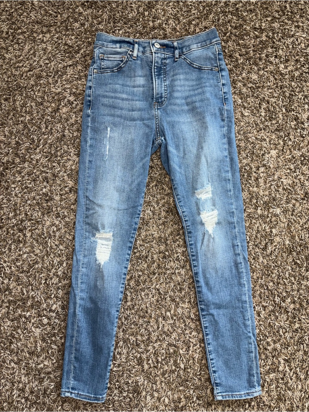 Express Distressed Skinny Jeans